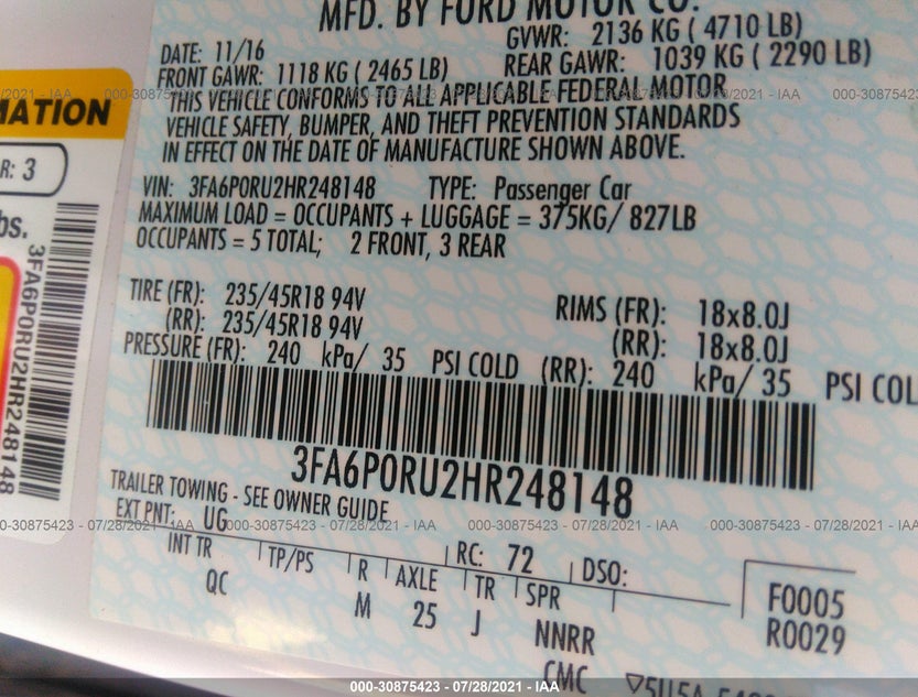 3FA6P0RU2HR248148