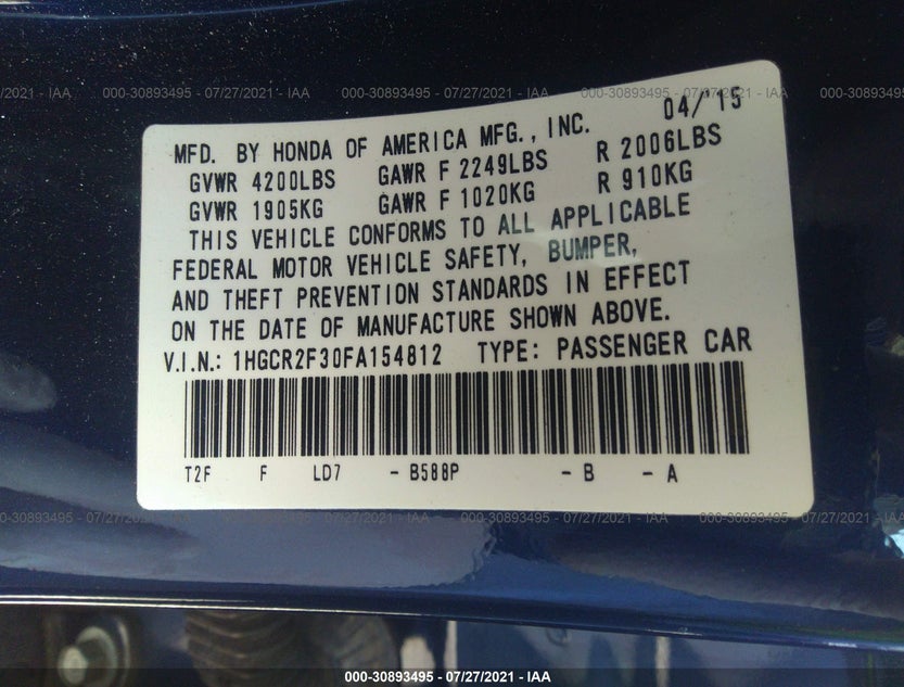 1HGCR2F30FA154812
