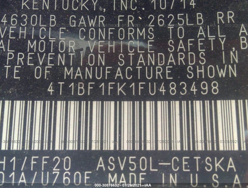 4T1BF1FK1FU483498