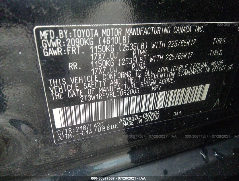 2T3W1RFV8LC082009