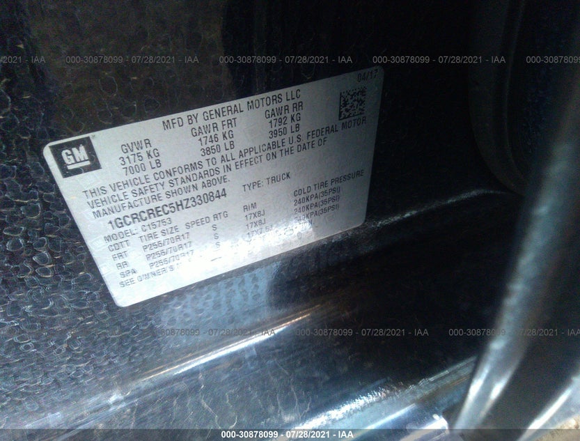 1GCRCREC5HZ330844