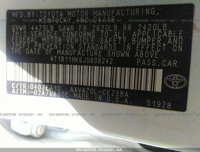 4T1B11HK6JU608242