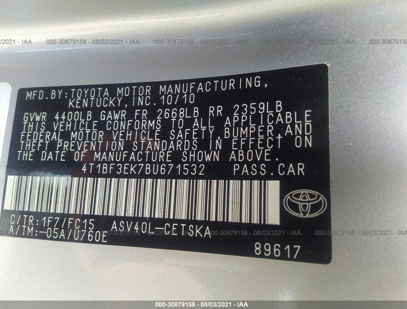 4T1BF3EK7BU671532