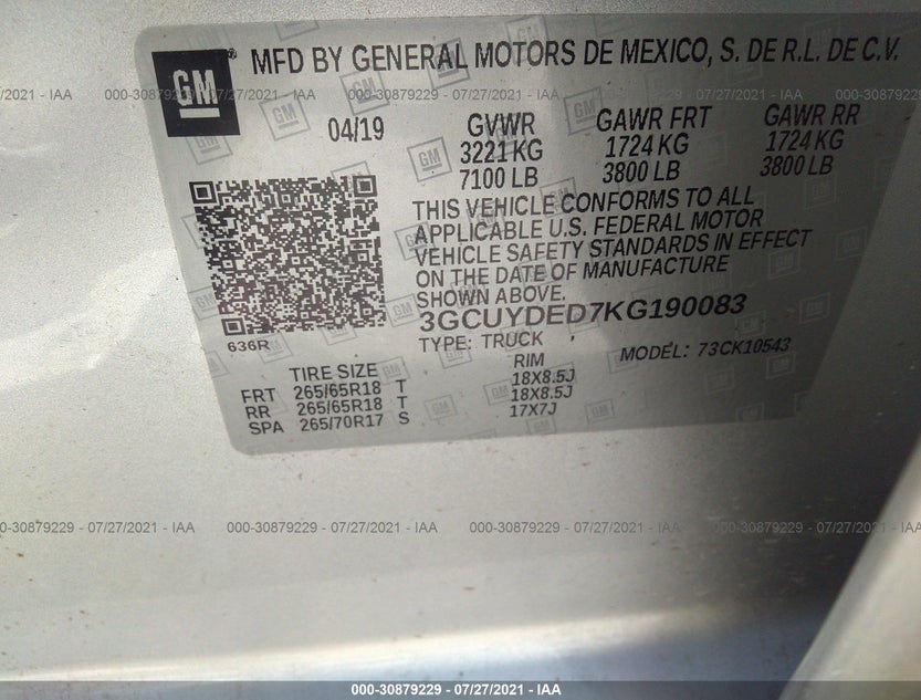 3GCUYDED7KG190083
