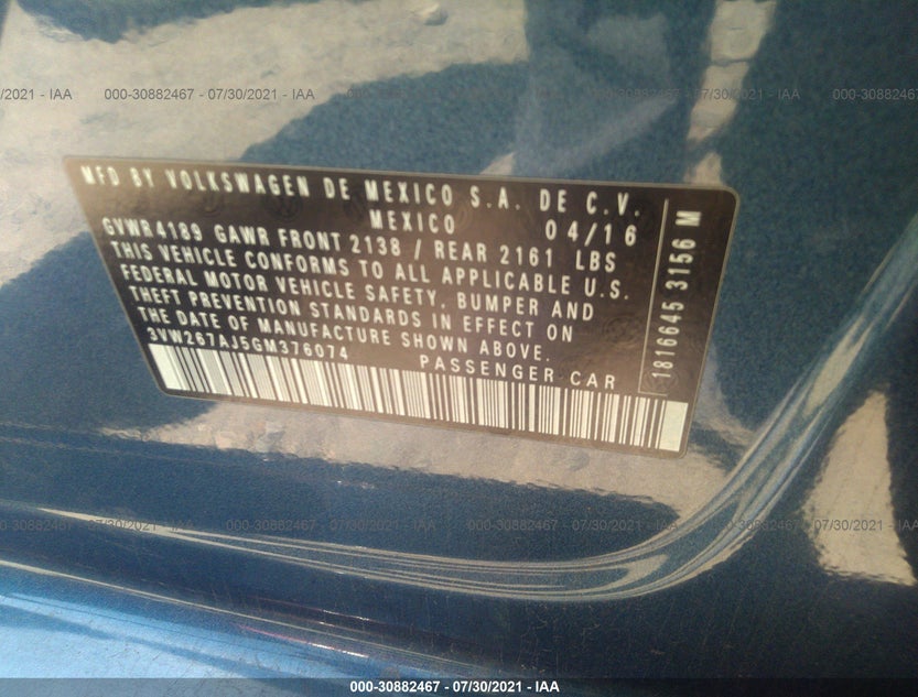 3VW267AJ5GM376074