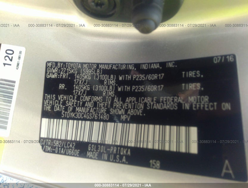 5TDYK3DC4GS761480