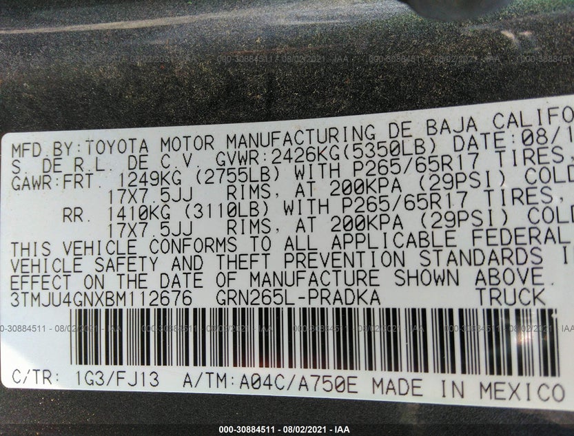 3TMJU4GNXBM112676
