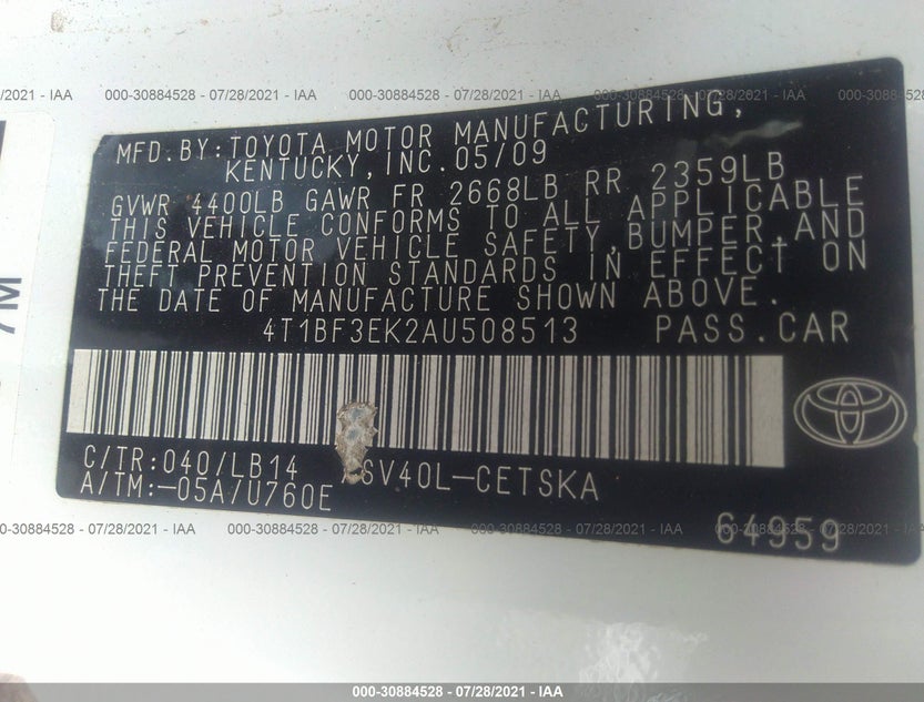 4T1BF3EK2AU508513