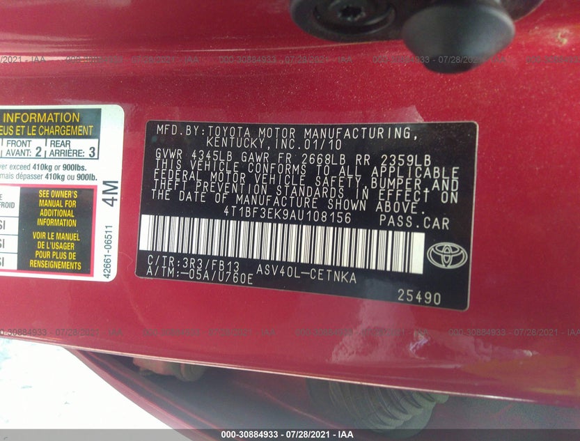4T1BF3EK9AU108156