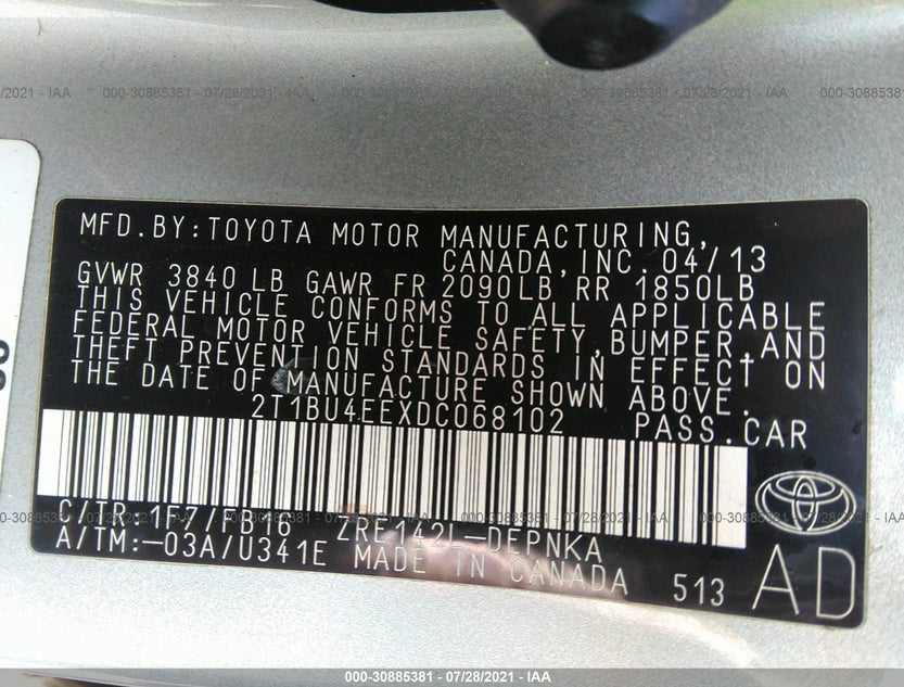 2T1BU4EEXDC068102