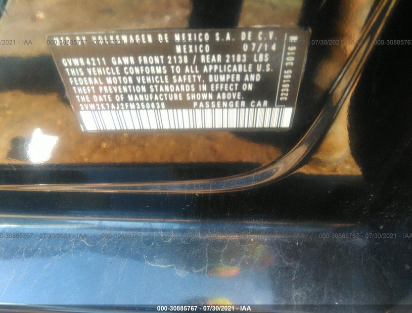 3VW2K7AJ2FM350638