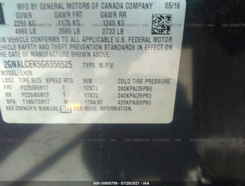 2GNALCEK5G6356525