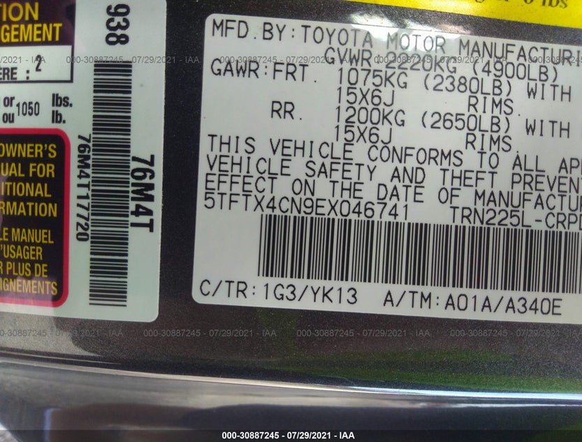 5TFTX4CN9EX046741