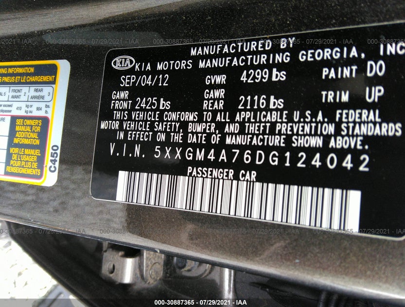 5XXGM4A76DG124042