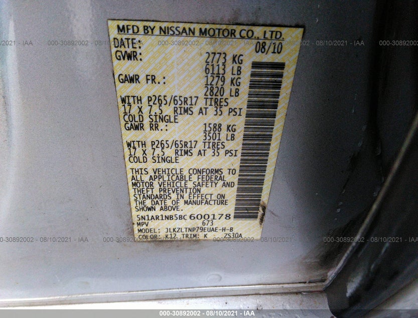 5N1AR1NB5BC600178