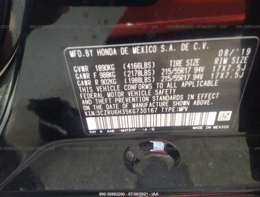 3CZRU6H35KG730167