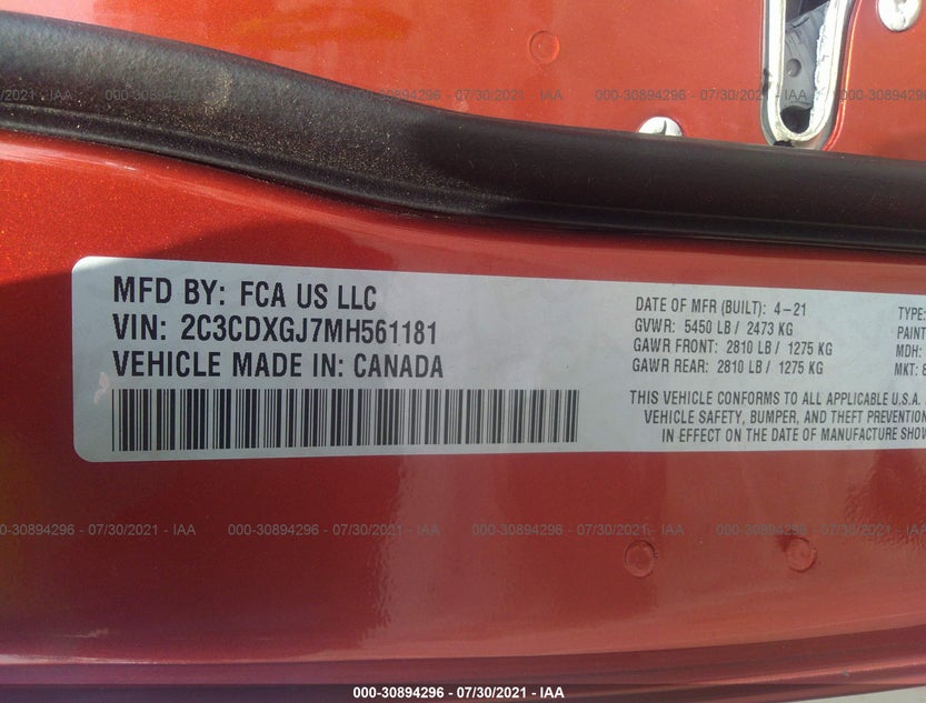 2C3CDXGJ7MH561181