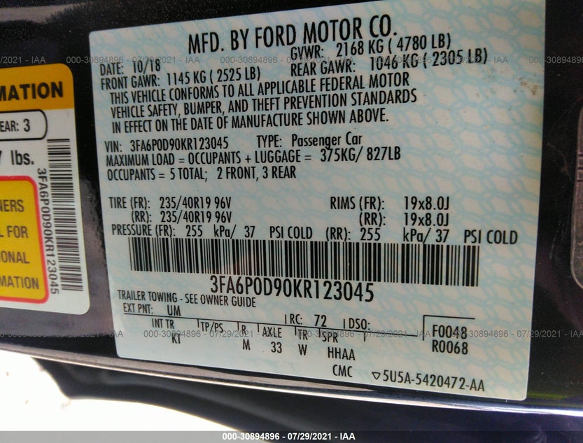 3FA6P0D90KR123045