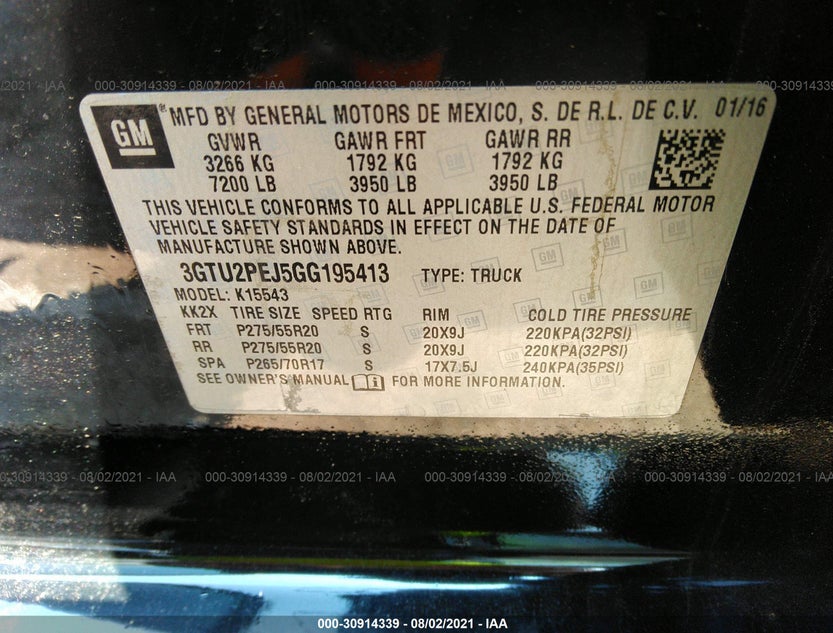 3GTU2PEJ5GG195413