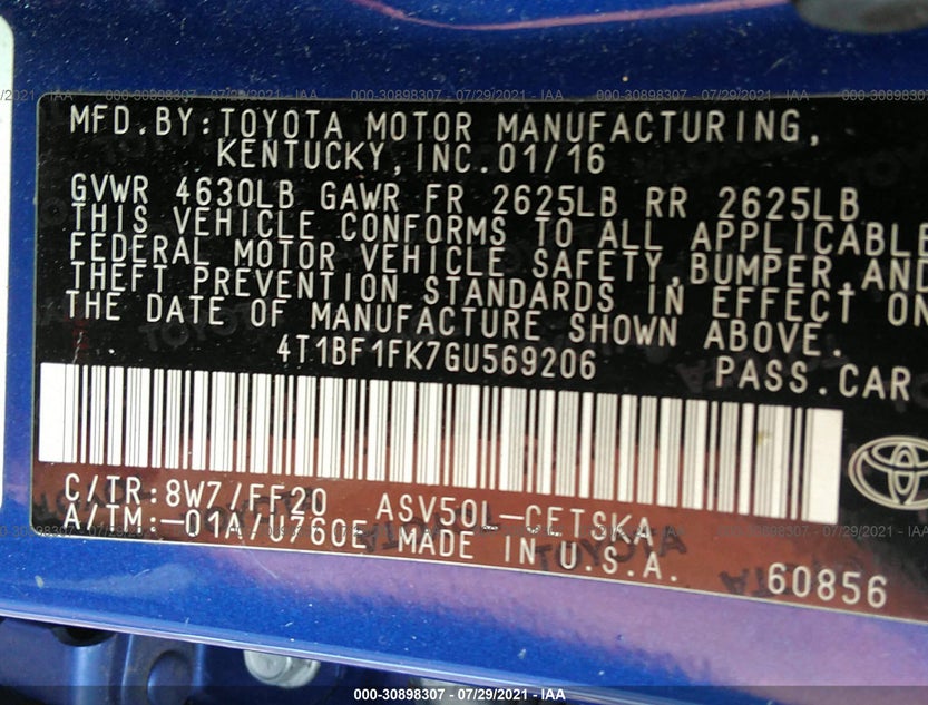 4T1BF1FK7GU569206