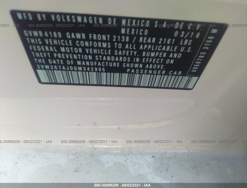3VW267AJ0GM342995