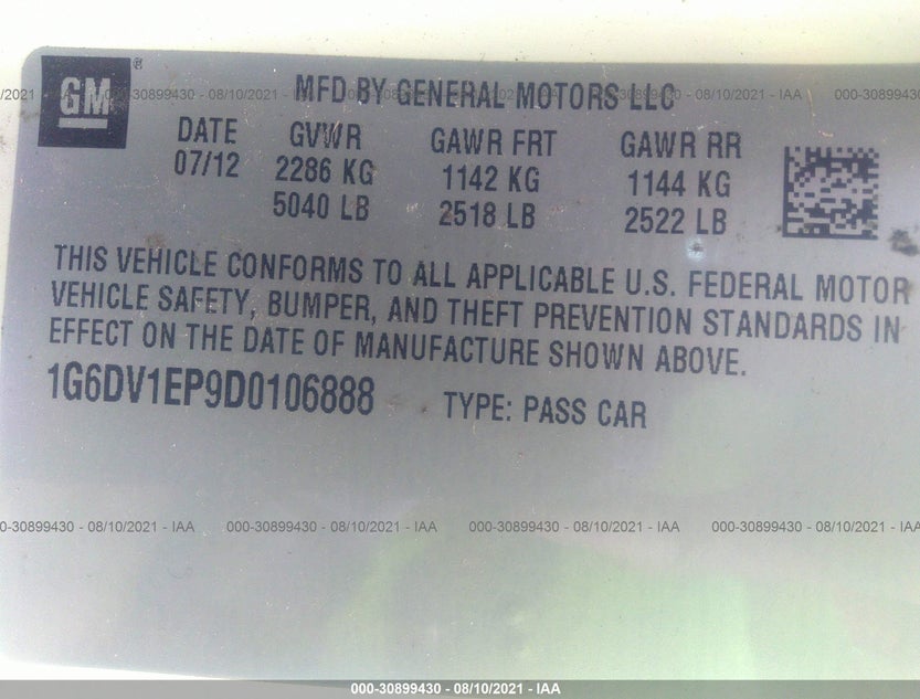 1G6DV1EP9D0106888