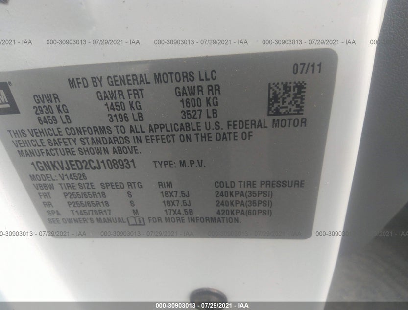 1GNKVJED2CJ108931
