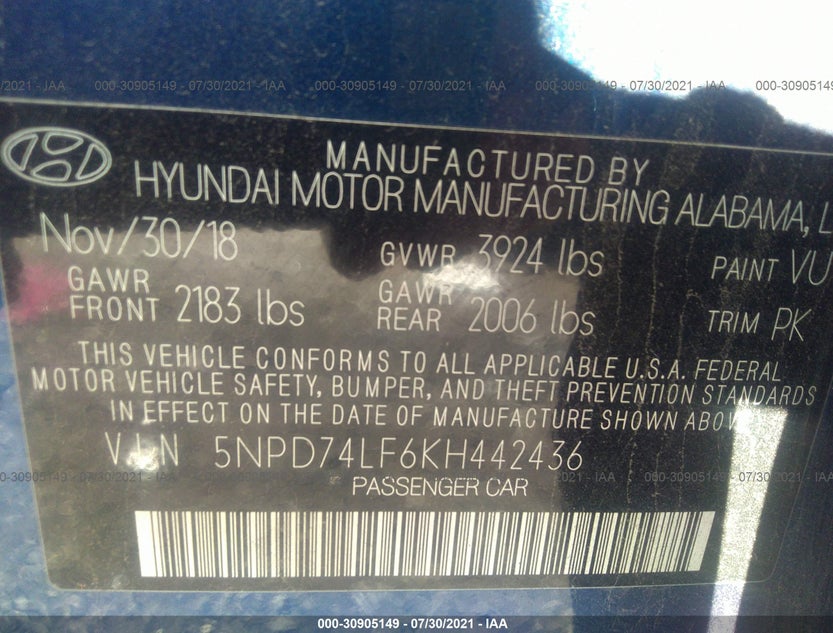 5NPD74LF6KH442436