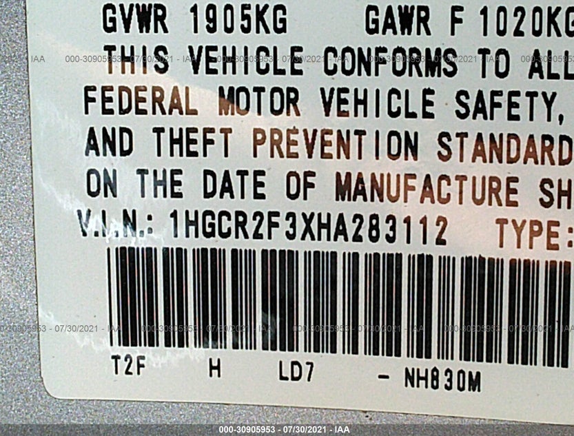 1HGCR2F3XHA283112
