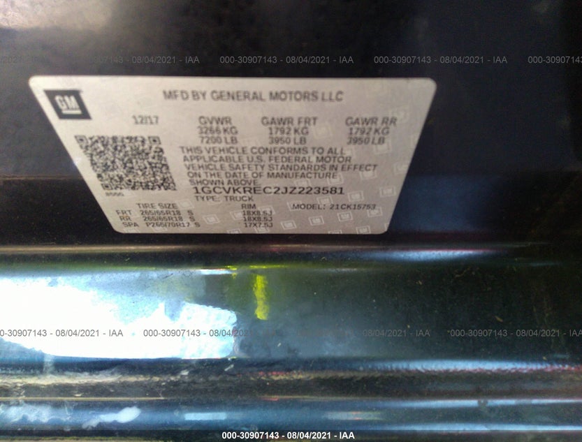 1GCVKREC2JZ223581