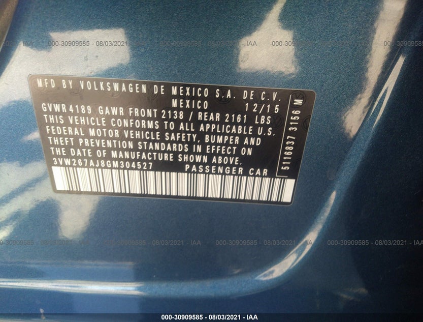 3VW267AJ8GM304527