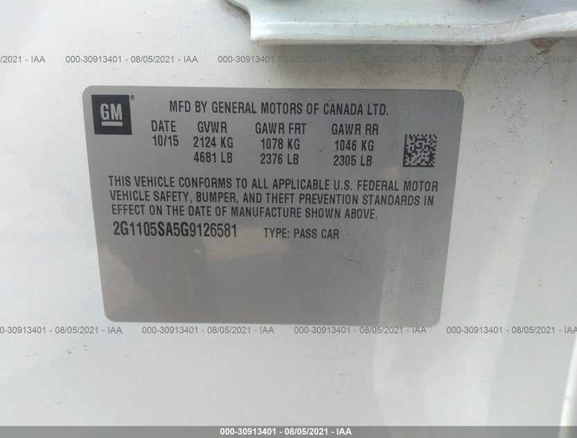 2G1105SA5G9126581