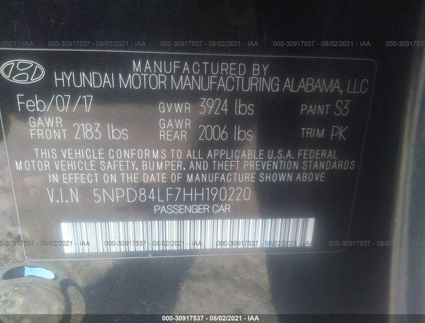 5NPD84LF7HH190220