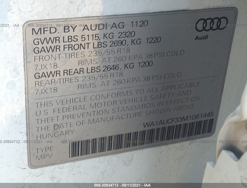 WA1AUCF33M1061445