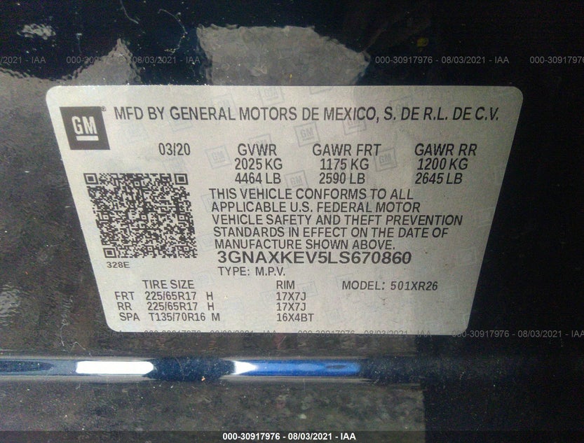 3GNAXKEV5LS670860