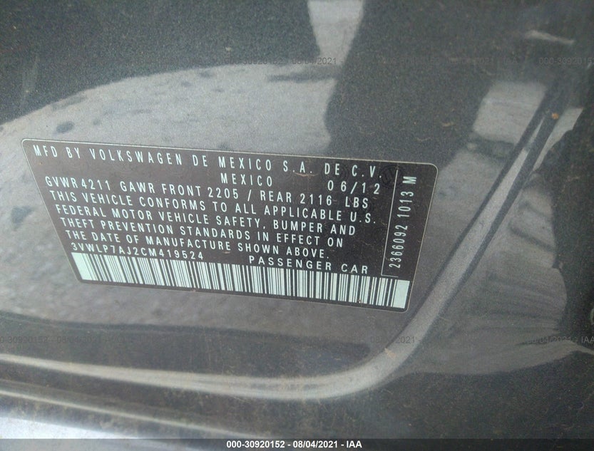 3VWLP7AJ2CM419524