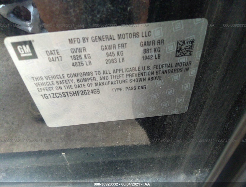 1G1ZC5ST5HF262469