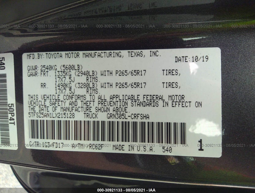 5TFSZ5AN1LX215128