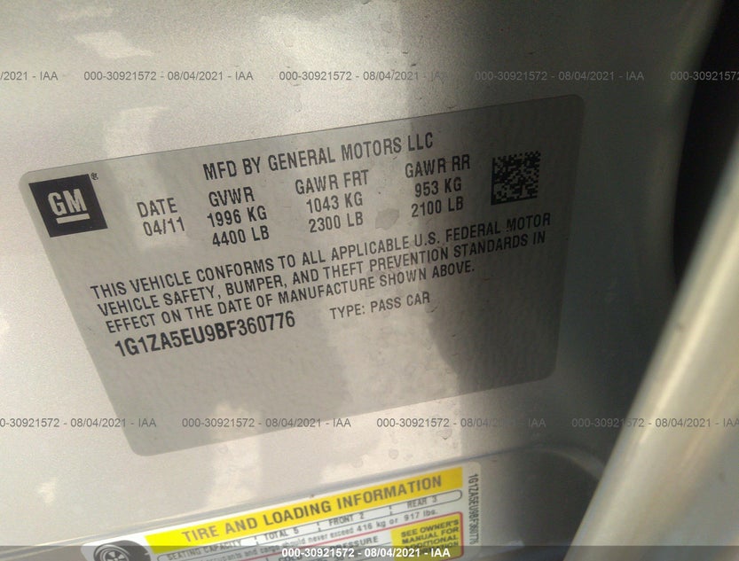 1G1ZA5EU9BF360776