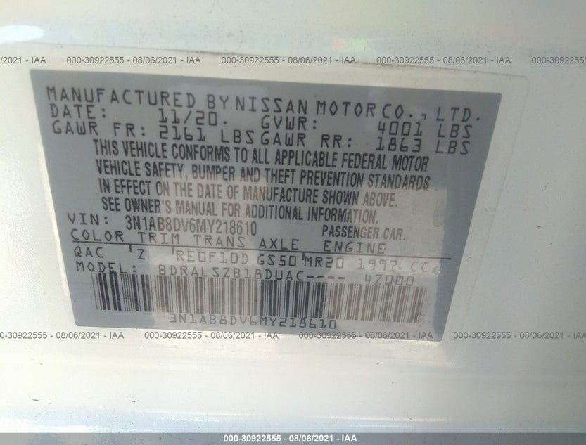 3N1AB8DV6MY218610