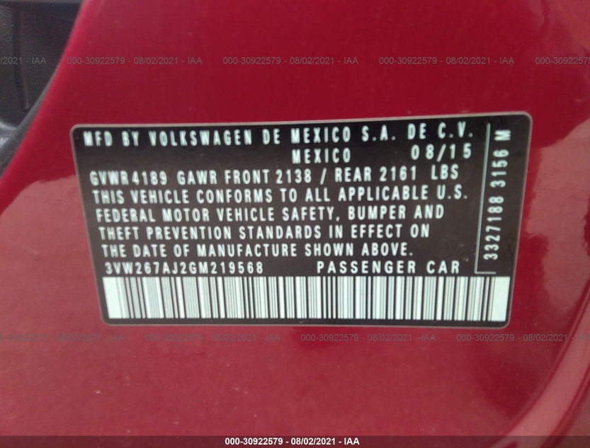 3VW267AJ2GM219568