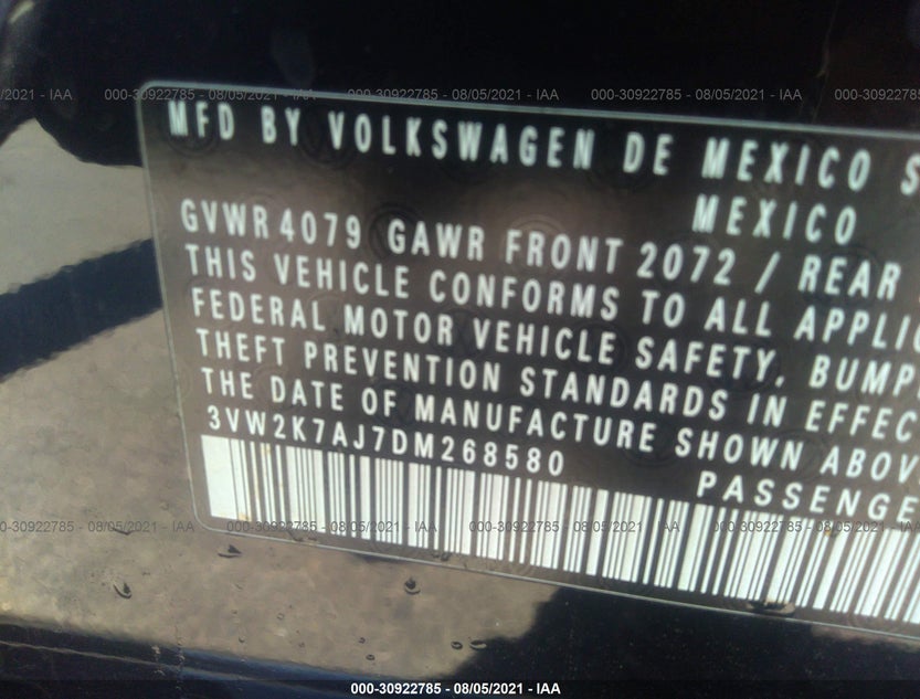 3VW2K7AJ7DM268580