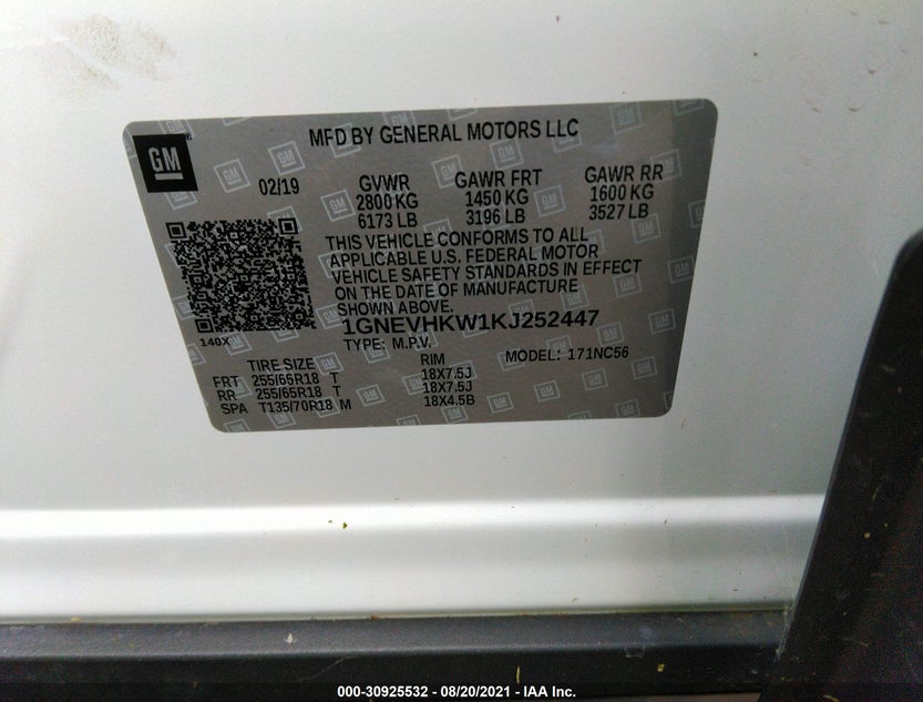 1GNEVHKW1KJ252447