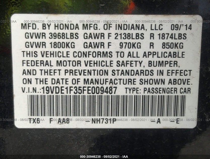 19VDE1F35FE009487