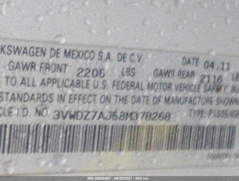 3VWDZ7AJ5BM378268