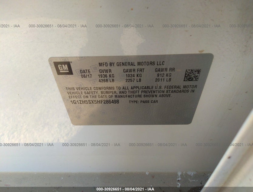 1G1ZH5SX5HF286498