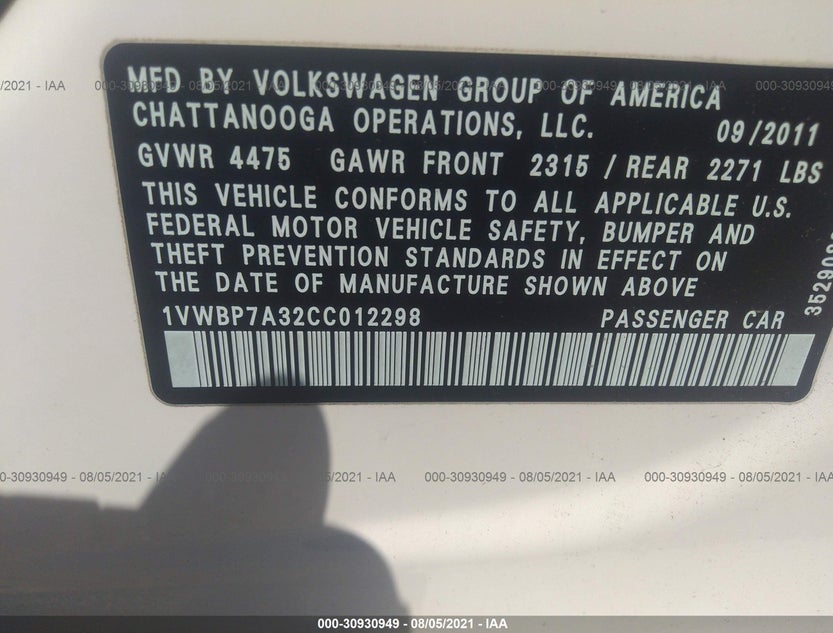 1VWBP7A32CC012298
