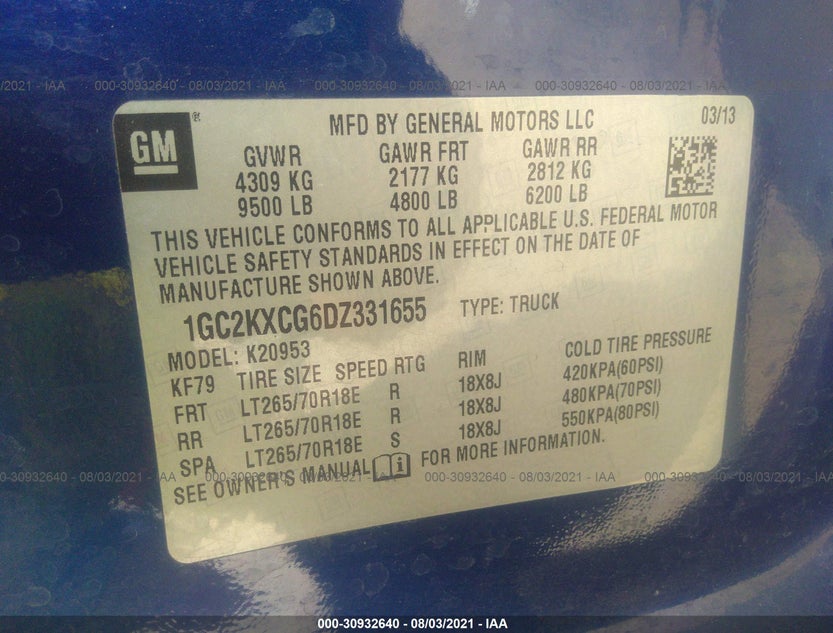 1GC2KXCG6DZ331655
