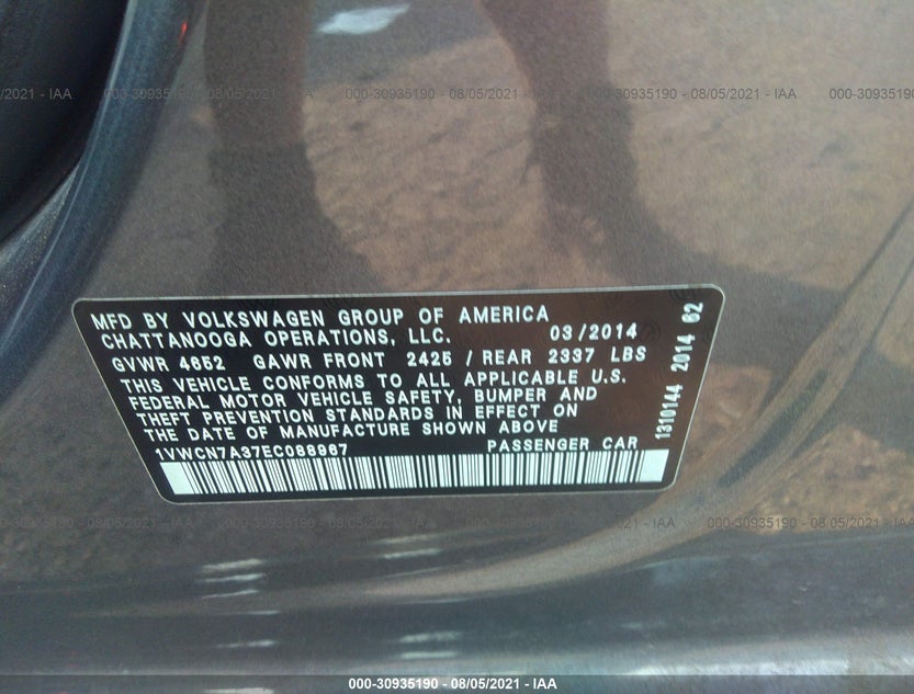 1VWCN7A37EC088967