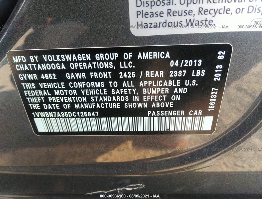 1VWBN7A35DC125847